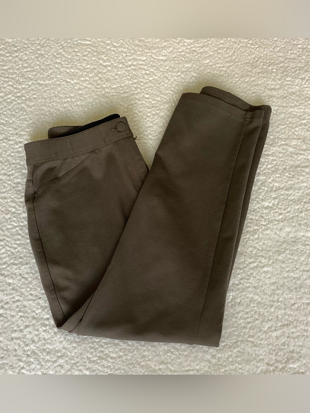:
Chico’s So Slimming Pants 00 -XS Short Brown Stretch Quiet Luxury Straight Leg